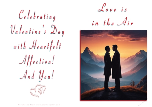 NCJP Valentines Day Card - Male Couples Silhouette