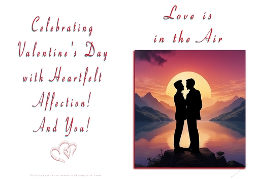 NCJP Valentines Day Card - Male Couples Silhouette