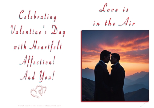 NCJP Valentines Day Card - Male Couples Silhouette