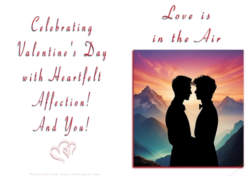 NCJP Valentines Day Card - Male Couples Silhouette