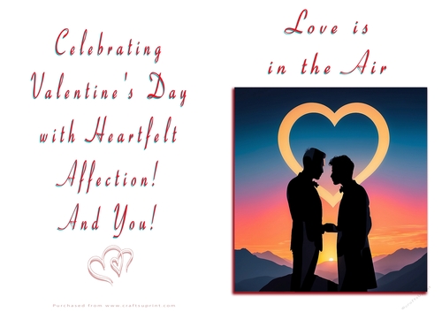 NCJP Valentines Day Card - Male Couples Silhouette