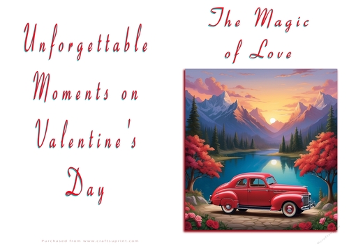 No Cut Just Print Valentines Day Card - The Magic of Love