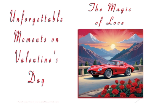 No Cut Just Print Valentines Day Card - The Magic of Love