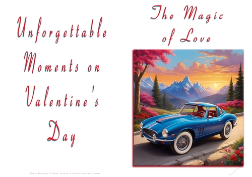 No Cut Just Print Valentines Day Card - The Magic of Love