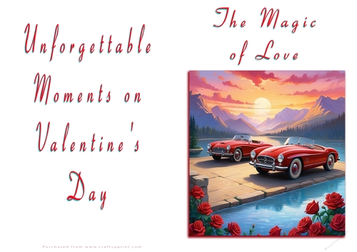 No Cut Just Print Valentines Day Card - The Magic of Love