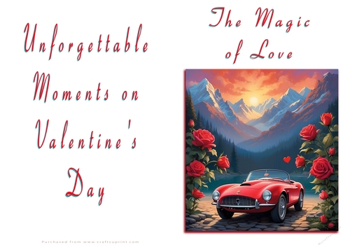 No Cut Just Print Valentines Day Card - The Magic of Love