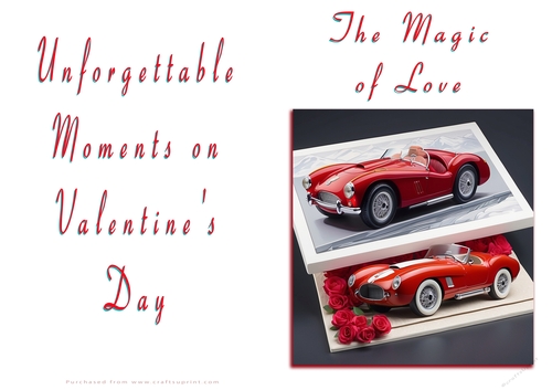 No Cut Just Print Valentines Day Card - The Magic of Love