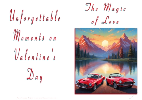 No Cut Just Print Valentines Day Card - The Magic of Love