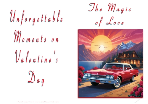 No Cut Just Print Valentines Day Card - The Magic of Love