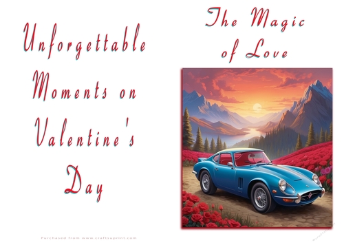 No Cut Just Print Valentines Day Card - The Magic of Love
