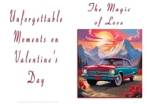 No Cut Just Print Valentines Day Card - The Magic of Love