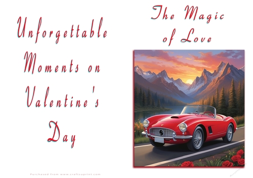 No Cut Just Print Valentines Day Card - The Magic of Love