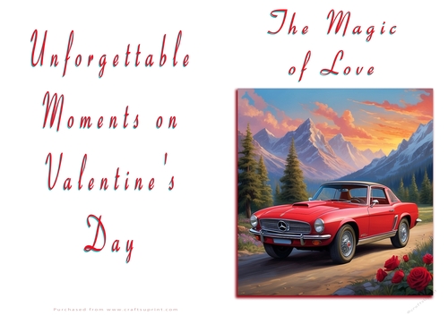 No Cut Just Print Valentines Day Card - The Magic of Love