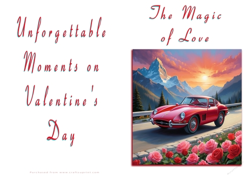 No Cut Just Print Valentines Day Card - The Magic of Love