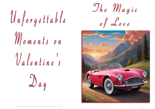 No Cut Just Print Valentines Day Card - The Magic of Love