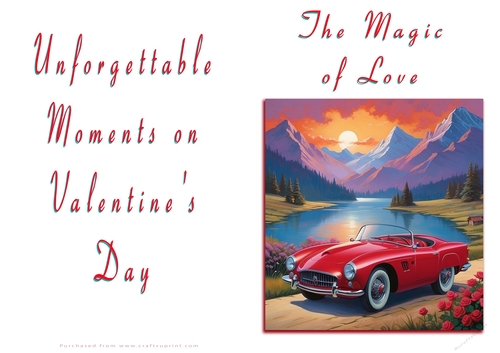 No Cut Just Print Valentines Day Card - The Magic of Love