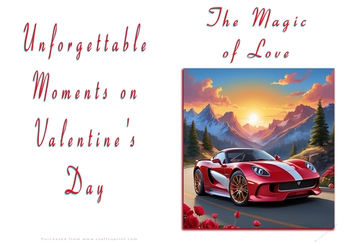 No Cut Just Print Valentines Day Card - The Magic of Love