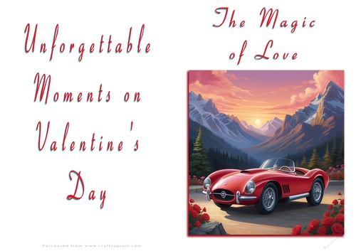 No Cut Just Print Valentines Day Card - The Magic of Love