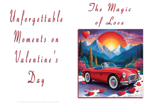 No Cut Just Print Valentines Day Card - The Magic of Love