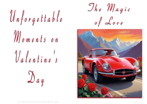 No Cut Just Print Valentines Day Card - The Magic of Love