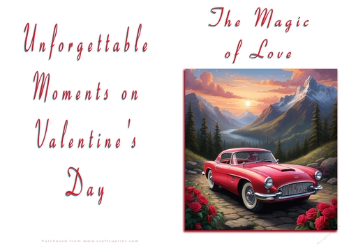 No Cut Just Print Valentines Day Card - The Magic of Love