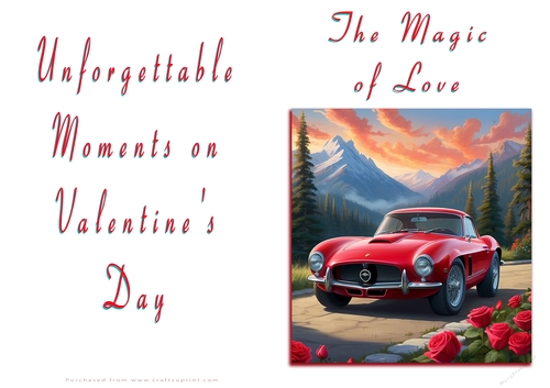 No Cut Just Print Valentines Day Card - The Magic of Love
