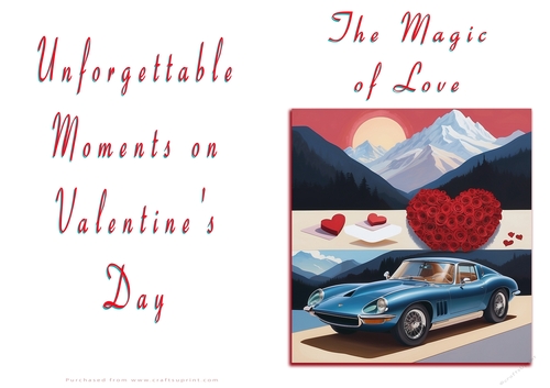 No Cut Just Print Valentines Day Card - The Magic of Love