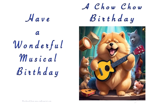 NCJP Doggy playing music Birthday Cards