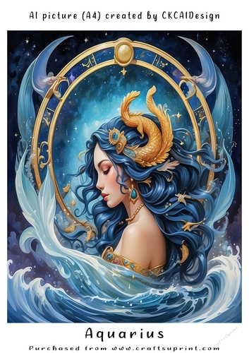 A4 AI Beautiful Fantasy Zodiac Signs