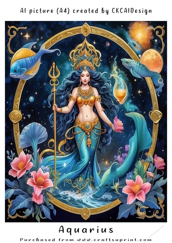 A4 AI Beautiful Fantasy Zodiac Signs