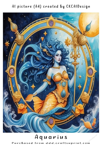 A4 AI Beautiful Fantasy Zodiac Signs