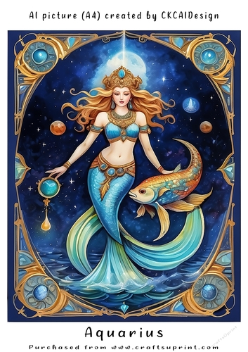 A4 AI Beautiful Fantasy Zodiac Signs