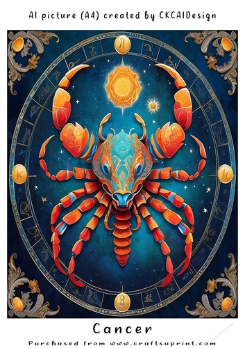 A4 AI Beautiful Fantasy Zodiac Signs Cancer