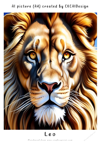 A4 AI Beautiful Fantasy Zodiac Signs Leo