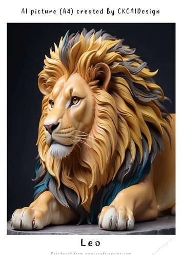 A4 AI Beautiful Fantasy Zodiac Signs Leo