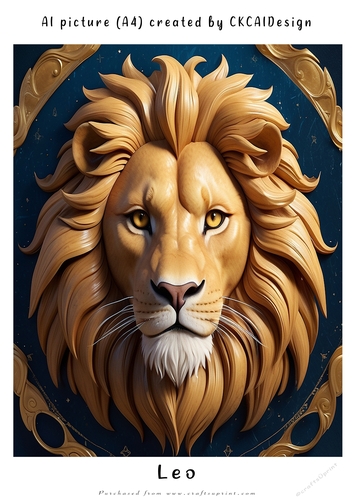 A4 AI Beautiful Fantasy Zodiac Signs Leo
