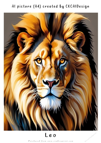 A4 AI Beautiful Fantasy Zodiac Signs Leo