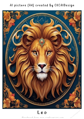 A4 AI Beautiful Fantasy Zodiac Signs Leo