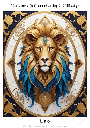 A4 AI Beautiful Fantasy Zodiac Signs Leo