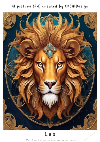 A4 AI Beautiful Fantasy Zodiac Signs Leo