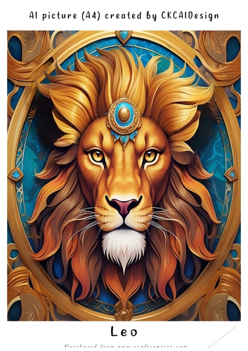 A4 AI Beautiful Fantasy Zodiac Signs Leo