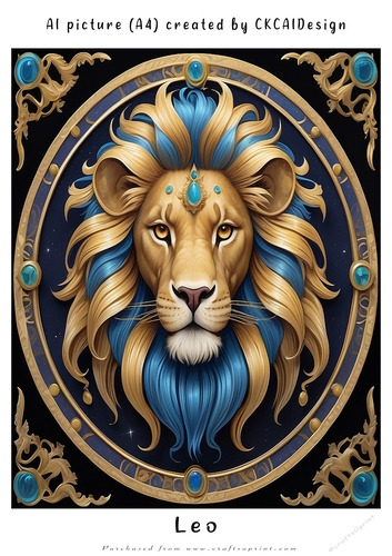 A4 AI Beautiful Fantasy Zodiac Signs Leo