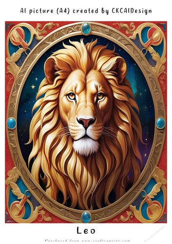 A4 AI Beautiful Fantasy Zodiac Signs Leo