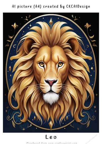 A4 AI Beautiful Fantasy Zodiac Signs Leo