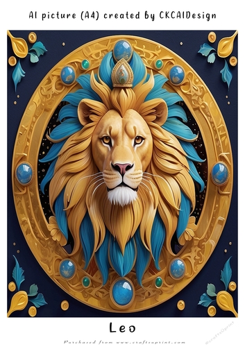 A4 AI Beautiful Fantasy Zodiac Signs Leo