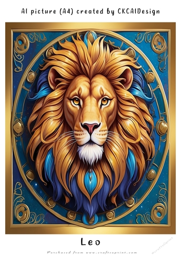 A4 AI Beautiful Fantasy Zodiac Signs Leo