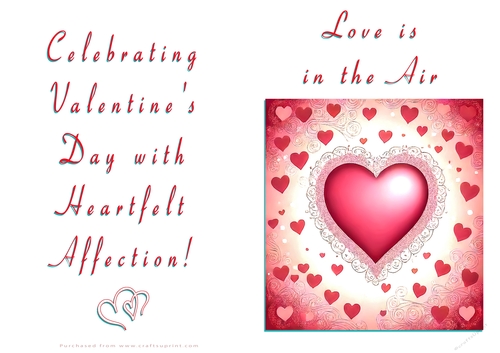 No Cut Just Print Valentines Day Card