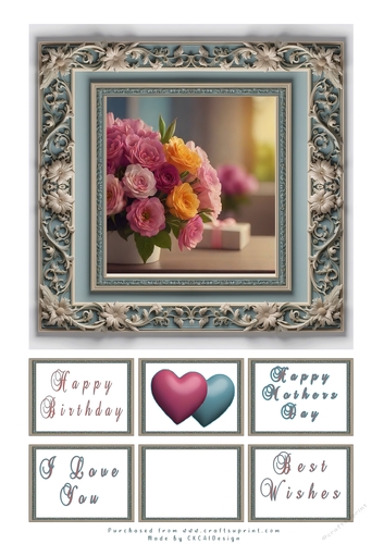 Framed Cards Flower and Hearts ckcaid3
