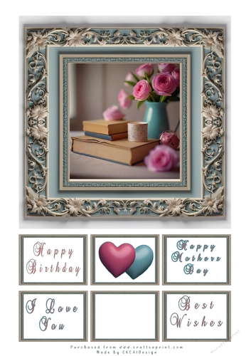Framed Cards Flower and Hearts ckcaid8