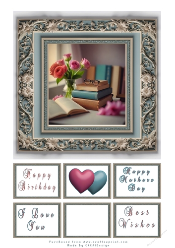 Framed Cards Flower and Hearts ckcaid9